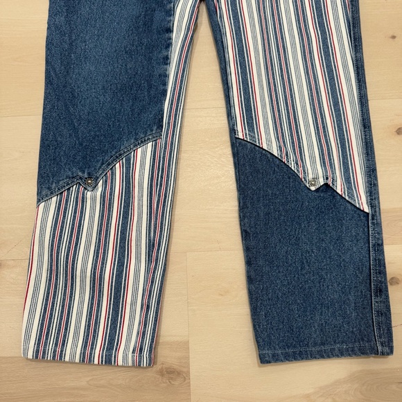 Vintage Western Ethics Jeans Striped Rodeo Cowgirl Rare Size 15/16 Hemmed to 30" - Picture 3 of 16